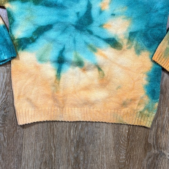 Princess Polly Sofie Tie-Dye Sweater EUC Size Large L XL Orange Green Pullover - Picture 7 of 14